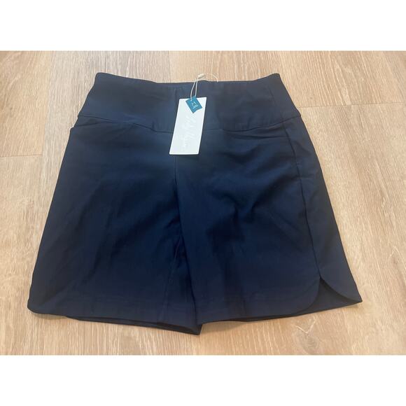 NWT Women's Lady Hagen 7" Inseam Pull On Tummy Control Navy Blue Shorts Size S - Picture 8 of 10